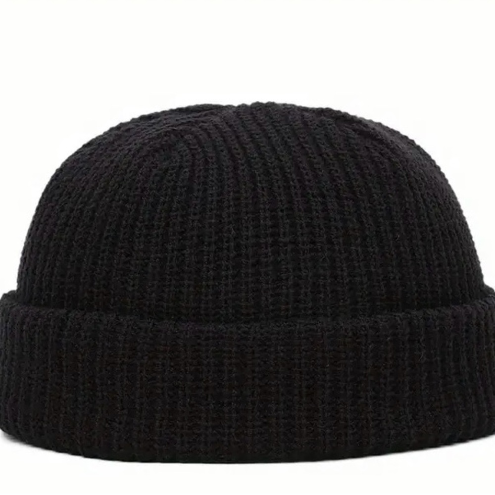 1pc men’s black Knitted Hat Street Hip - Hop Style Knitted Hat ,